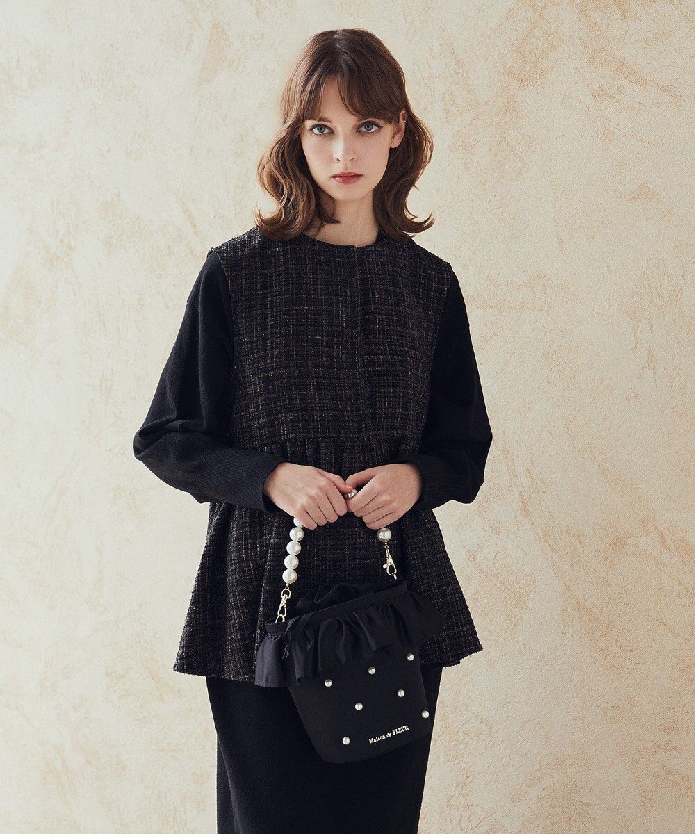 Maison de FLEUR パール２Ｗａｙフリル巾着バッグ 