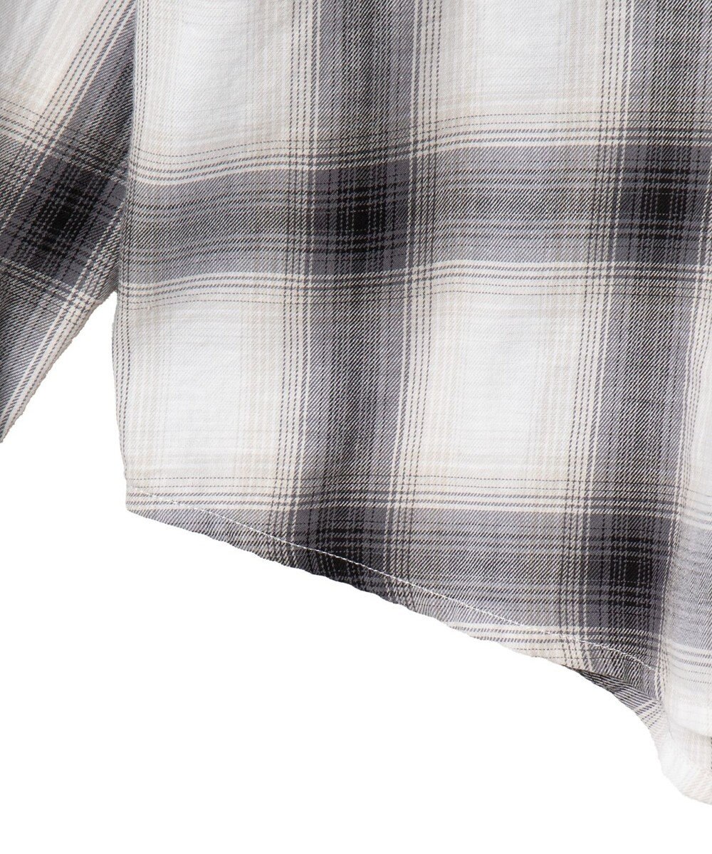 WEGO オンブレチェックグラフィックシャツ（LS） 