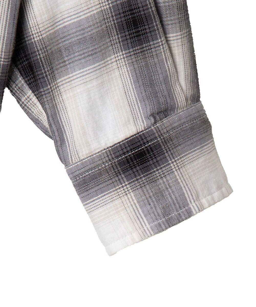 WEGO オンブレチェックグラフィックシャツ（LS） 