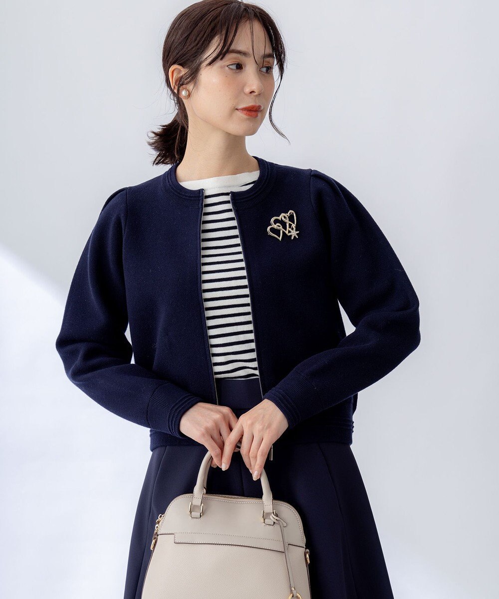 組曲 スウェットライクニットブルゾン 