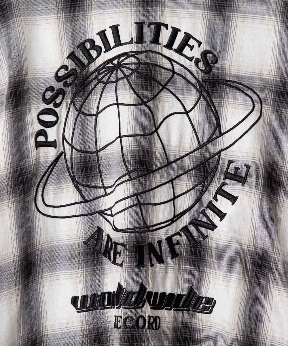 WEGO オンブレチェックグラフィックシャツ（LS） 