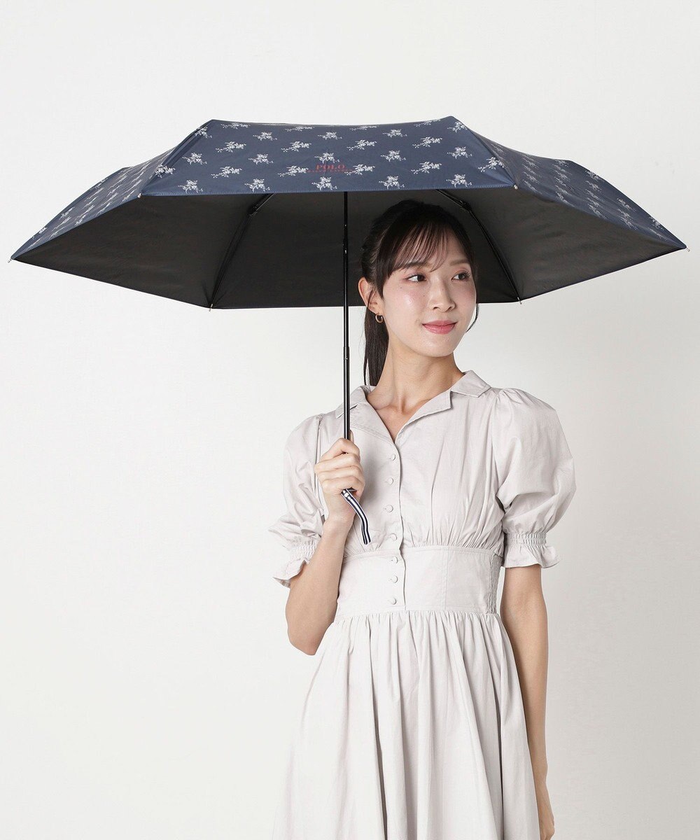 MOONBAT 【遮熱・遮光】POLO RALPH LAUREN(ポロ ラルフローレン)フローラル 花柄 晴雨兼用 雨傘  折りたたみ傘 簡単開閉 