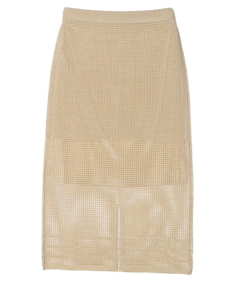 Green Parks ２ｗａｙ　メッシュ編みニットＩラインスカート（ペチ付き） 