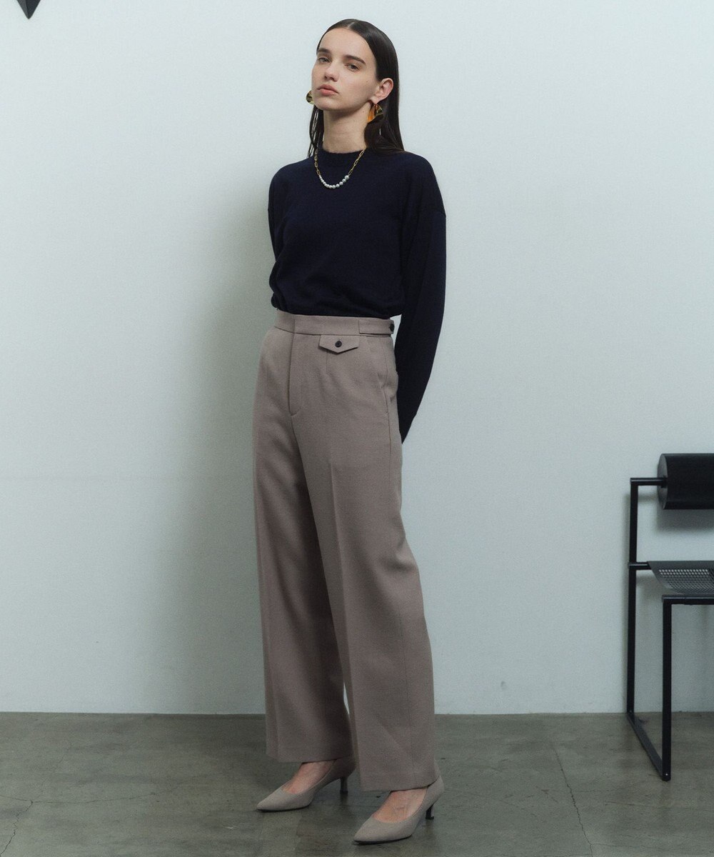 BEIGE， BUNNELL / ウールタブボタンストレートパンツ 