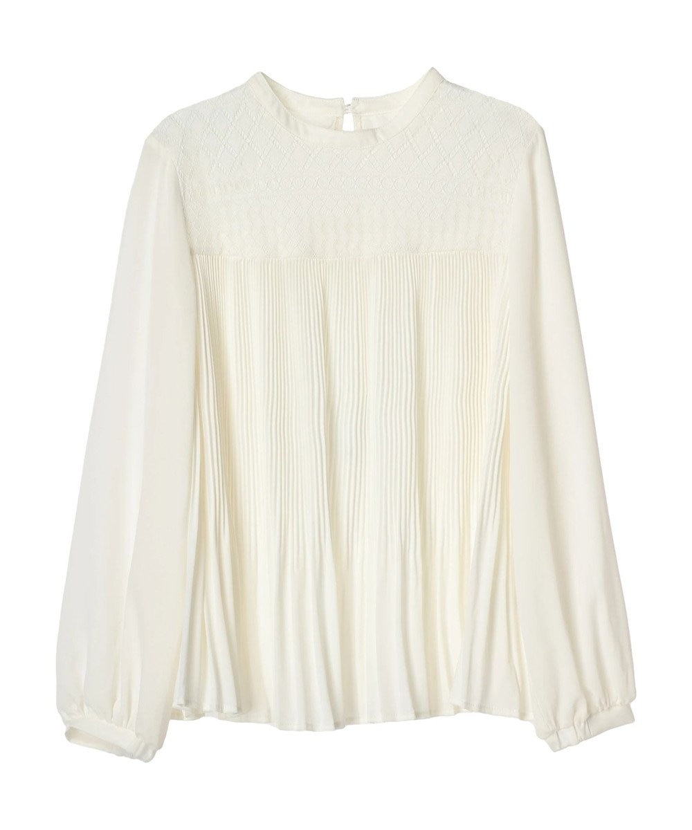 earth music&ecology レースプリーツブラウス 