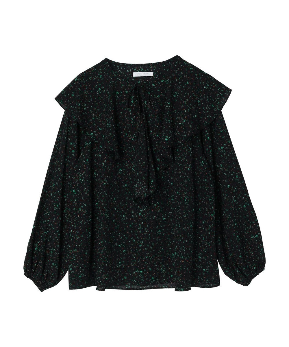 Green Parks 柄アソートラッフル衿ブラウス 
