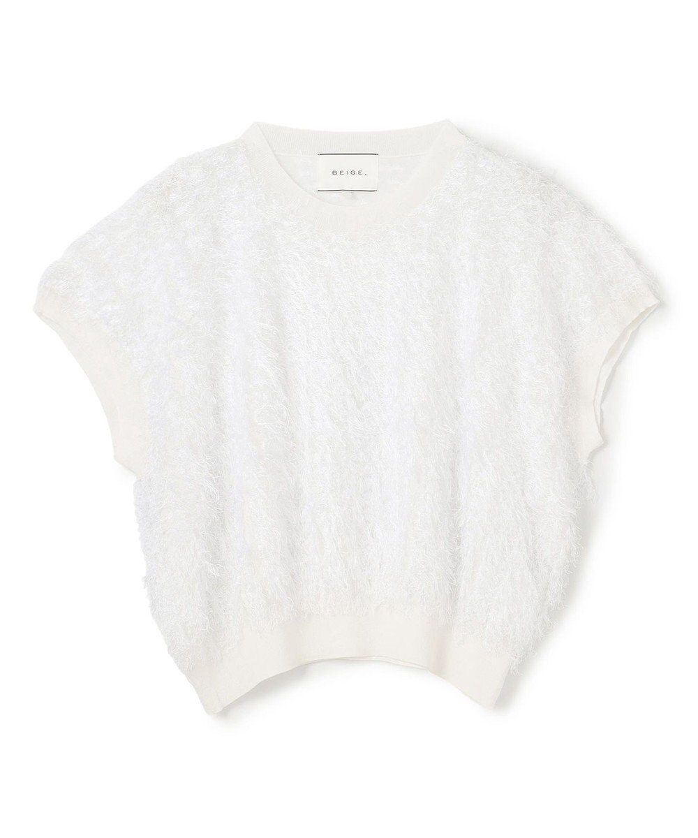 BEIGE， 【洗える】LYCORIS / カットジャカードプルオーバーニット 