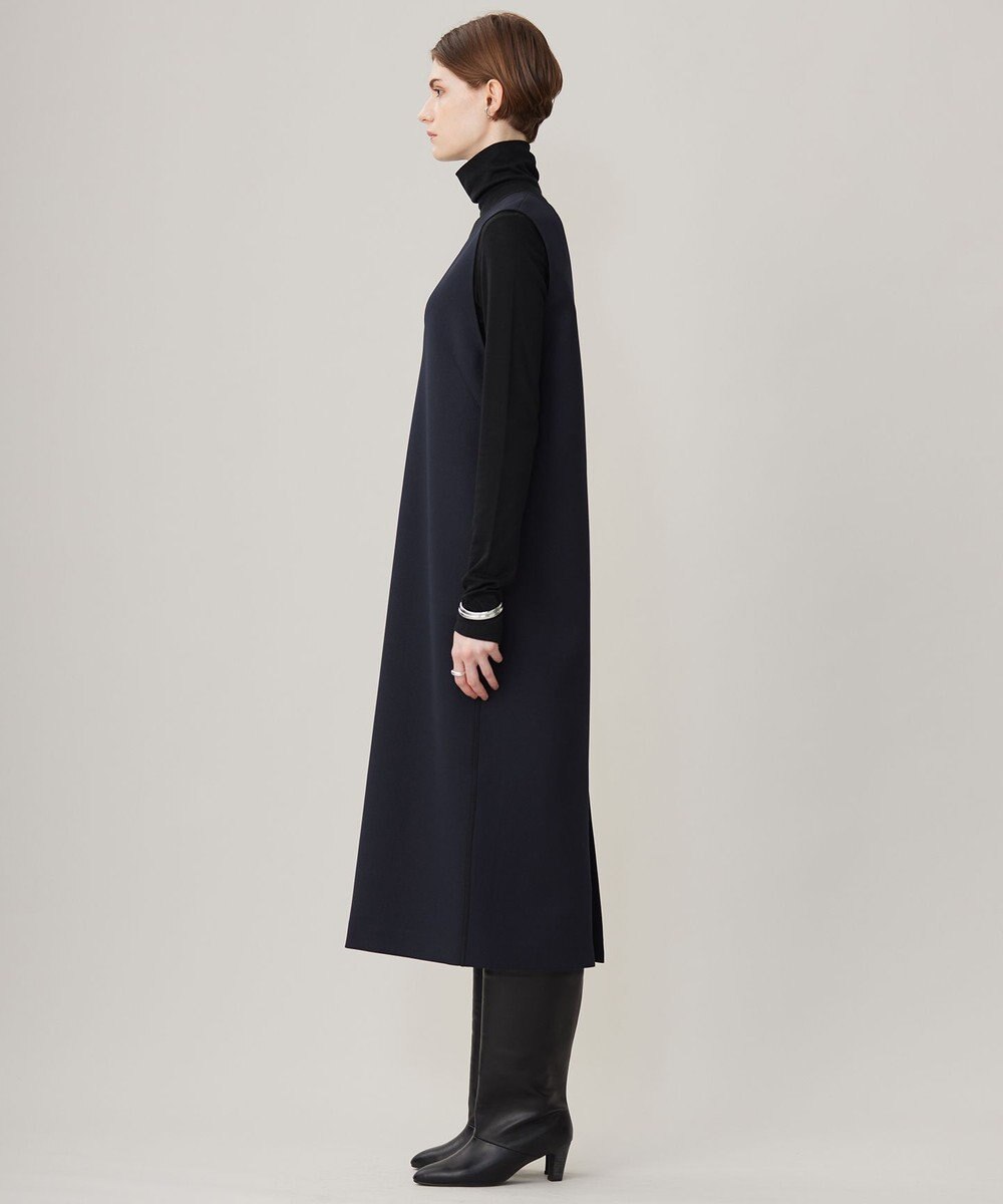 ICB L 【洗える】 ダブルフェイスクレープ ジャンパースカート 