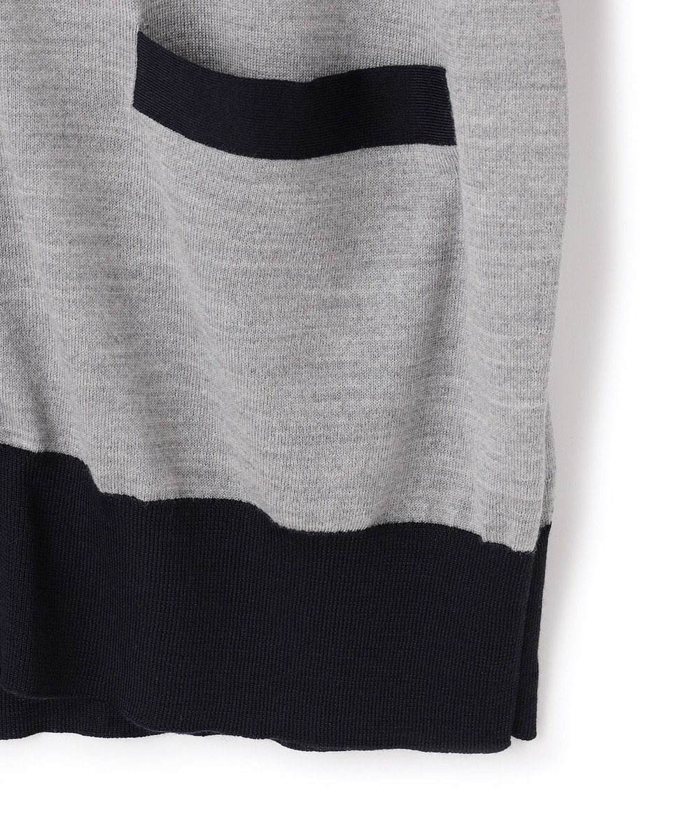 23区 S 【洗える】サステナブルウール Vネック バイカラー カーディガン 