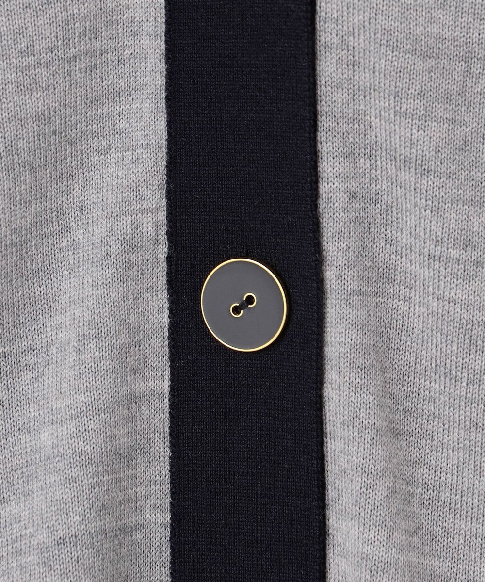 23区 S 【洗える】サステナブルウール Vネック バイカラー カーディガン 