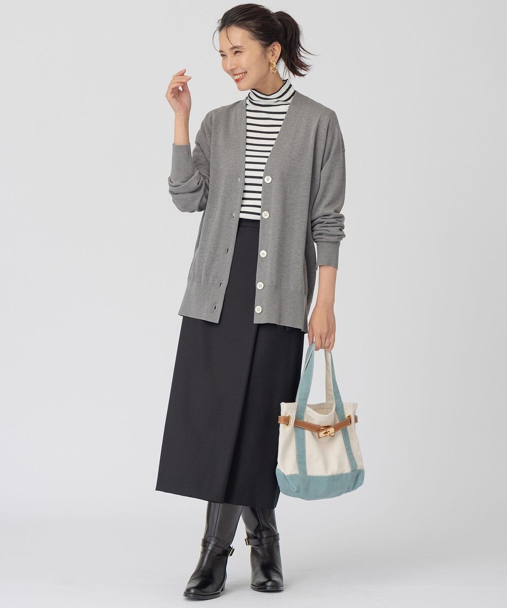 23区 シルクコットン ベーシック カーディガン 