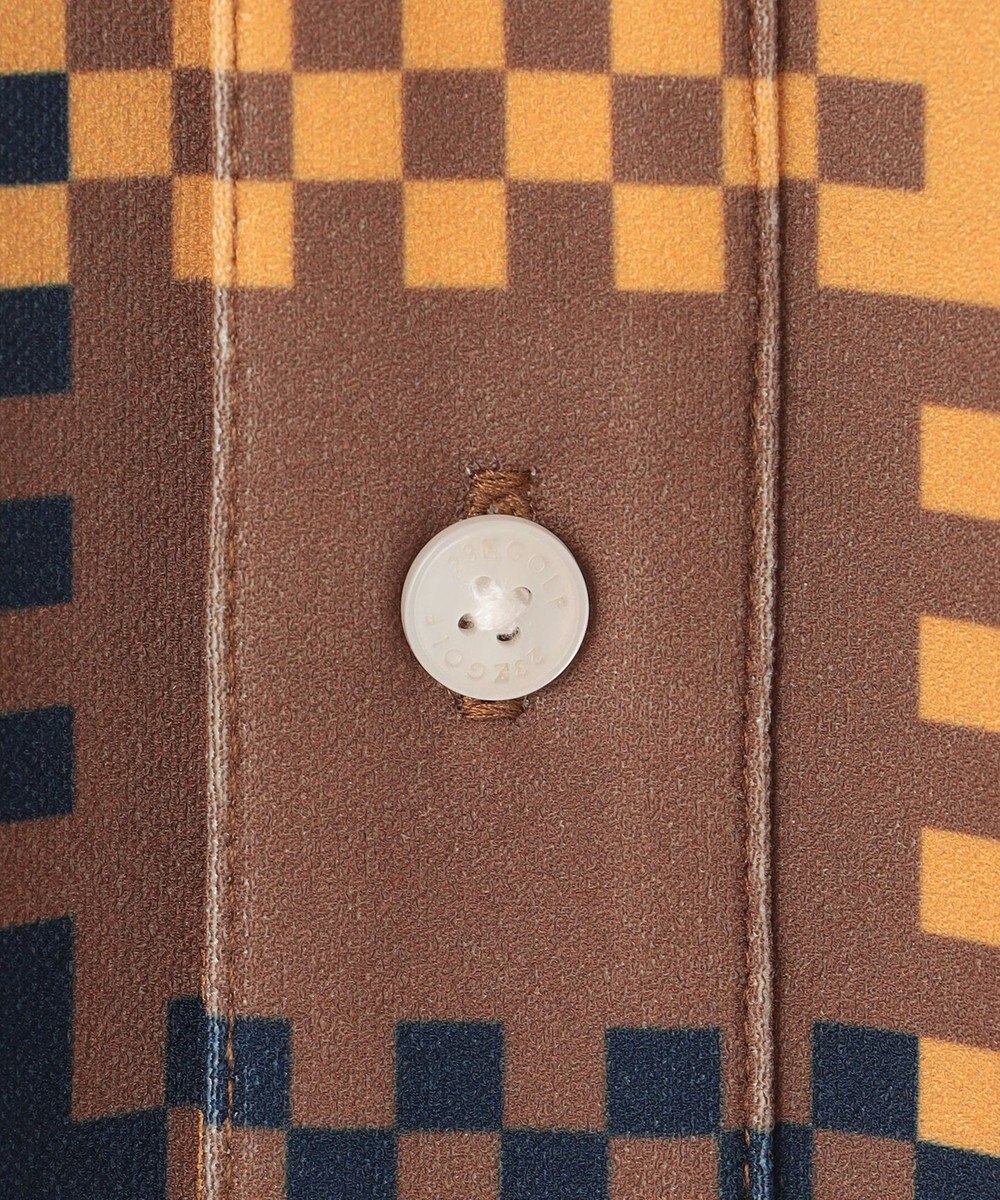 23区GOLF 【MEN/キングサイズ】【吸水速乾・UVケア】 チェック柄プリント 長袖シャツ 