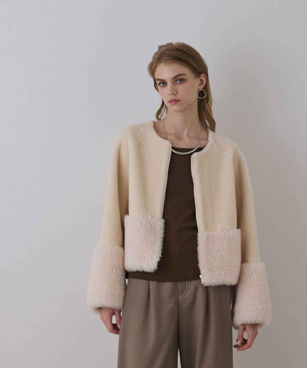 GRACE CONTINENTAL ウールボアジャケット 