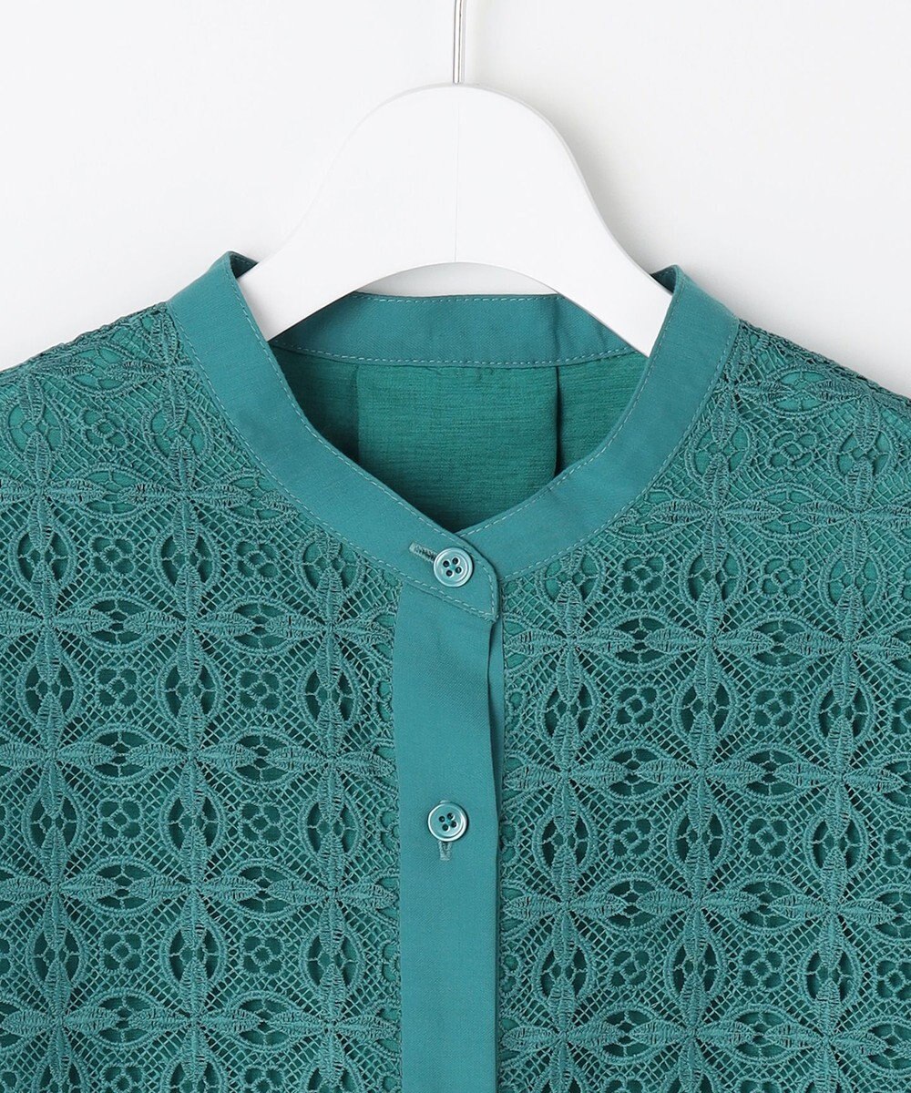 自由区 S ジオメトリックレース ブラウス 