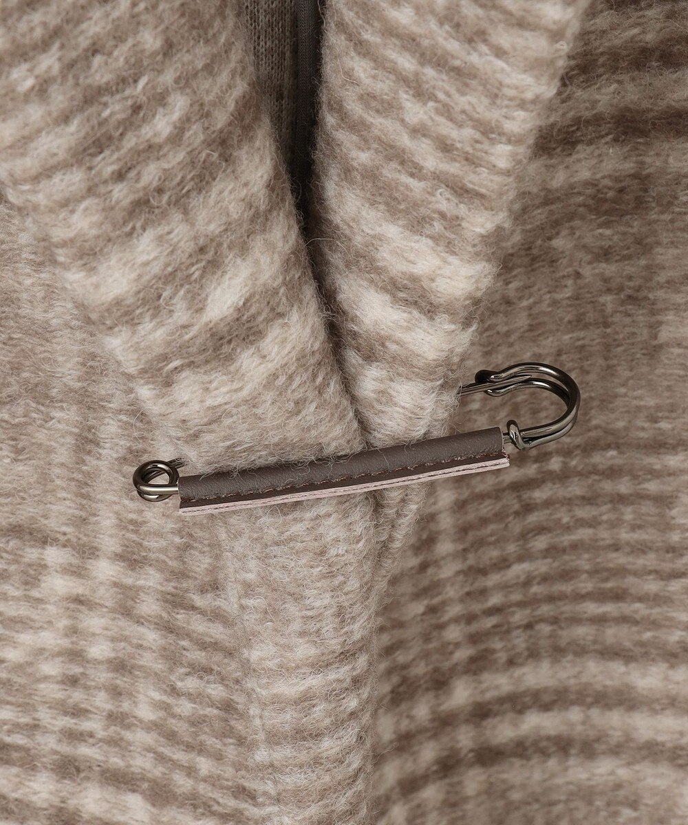 J.PRESS LADIES 【キルトピン付き】ECOLANAスライバーチェック フーデットアウター 