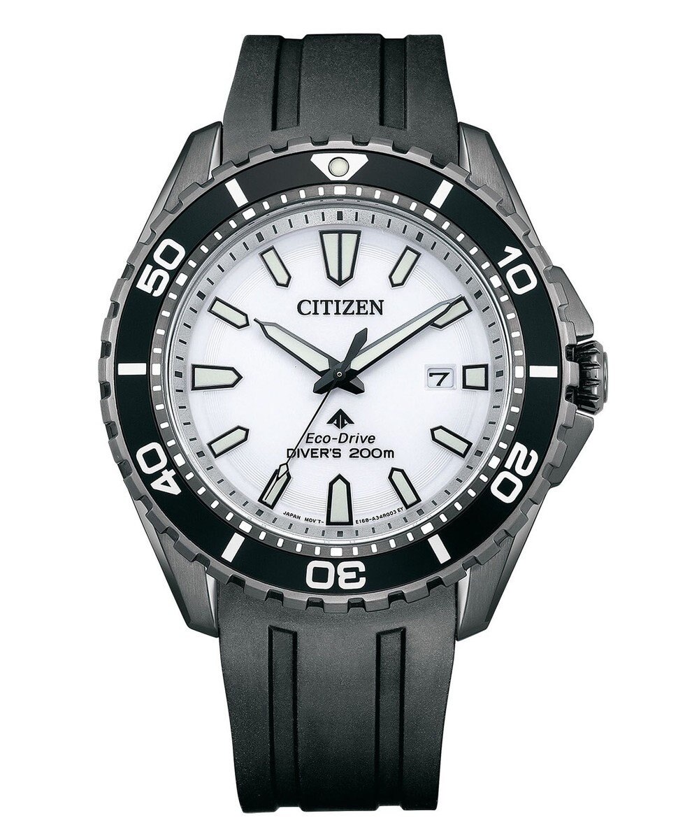 CITIZEN 【本格機能が充実】200ｍ防水ダイバーズウオッチ ブラック