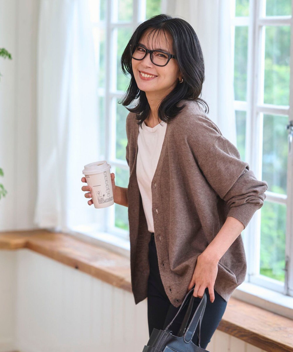 WEGO 【WEB限定/2025年秋冬新作//洗濯可/MLサイズ展開/ユニセックス着用ITEM】ドロップショルダーカーディガン 