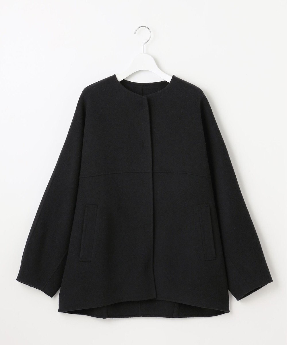 自由区 S 【SHIHOさん着用】ウールリバーノーカラー コート 