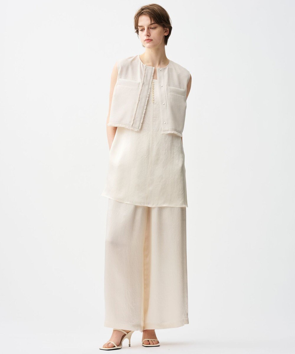 uncrave リネンライクツイル ジレブラウス 