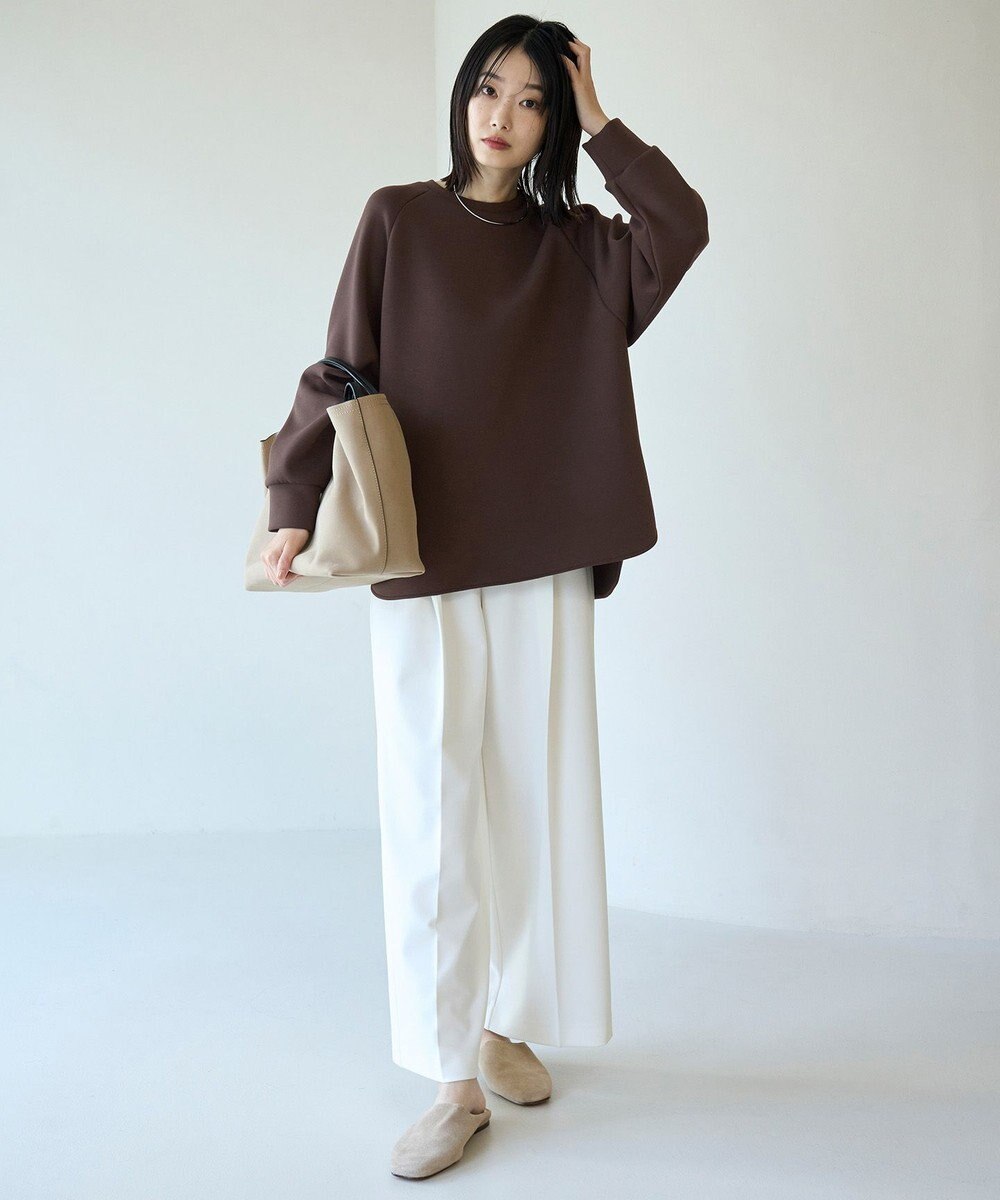 UNFILO L 【野呂佳代さん着用】BEAUTY FORM JERSEY バックZIPプルオーバー 