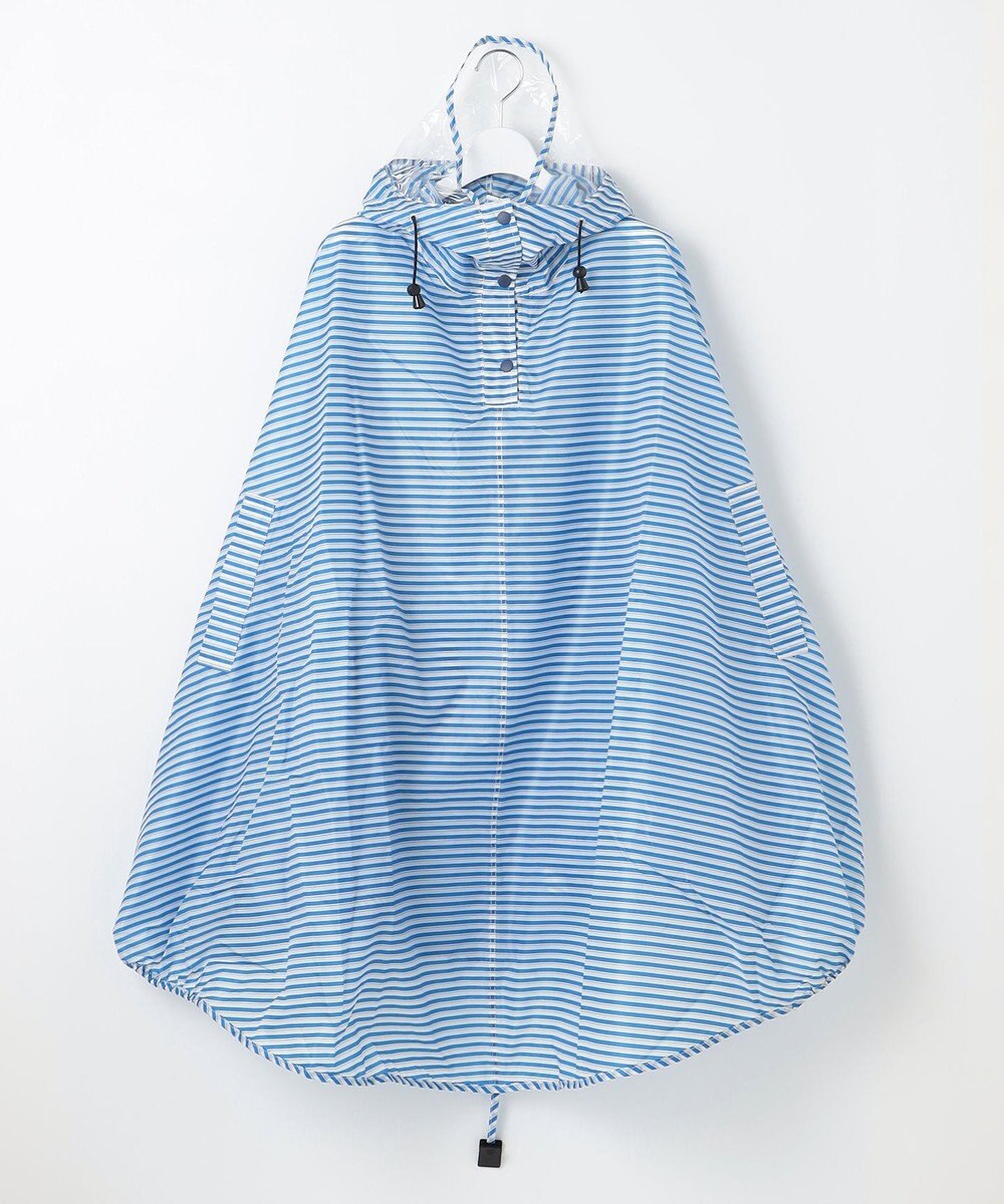 MOONBAT 【撥水】FLAT PURE サイクル レインポンチョ ボーダー 自転車 収納袋付き 