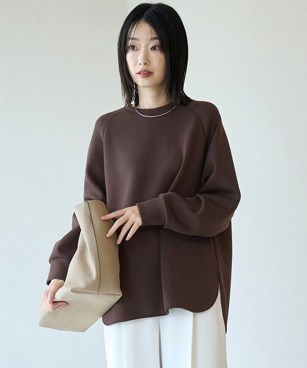 UNFILO L 【野呂佳代さん着用】BEAUTY FORM JERSEY バックZIPプルオーバー 