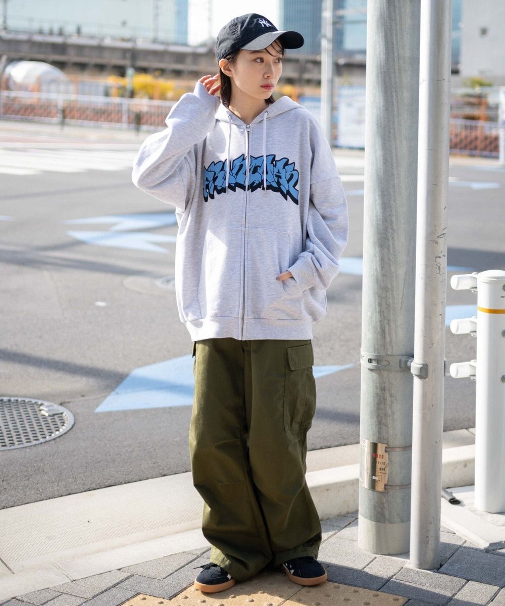 WEGO 【ユニセックス着用ITEM】ワッペンロゴZIPパーカー 