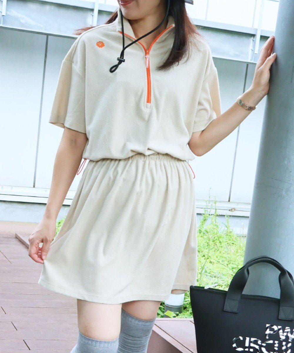 PW CIRCULUS GOLF 【WOMEN】パイル ハーフジップ モックネック ワンピース ゴルフウェア レディース 