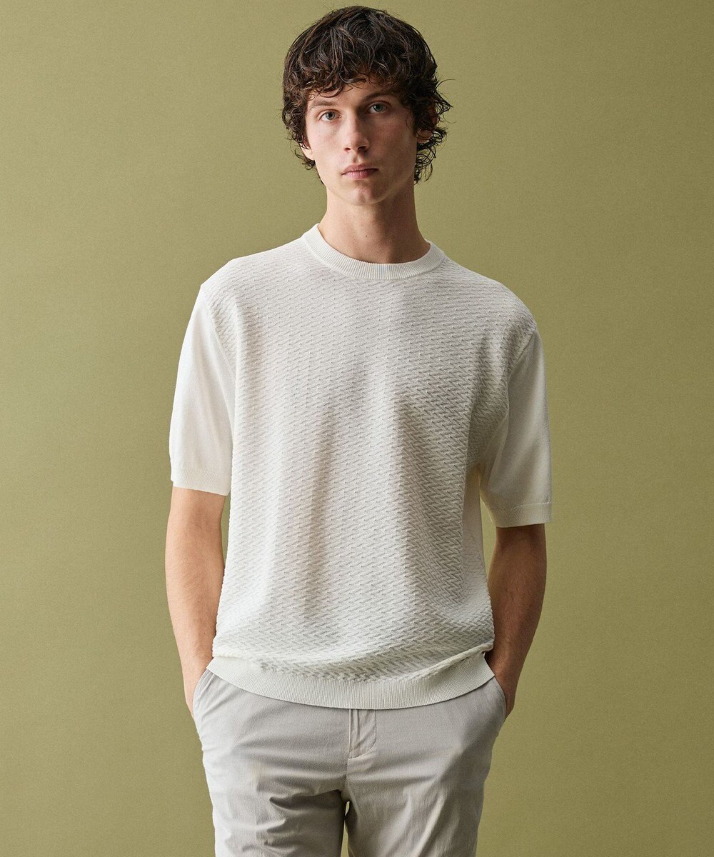 JOSEPH ABBOUD 【サステイナブル・オーガニックコットン使用】オーガニッククール ニット Tシャツ 