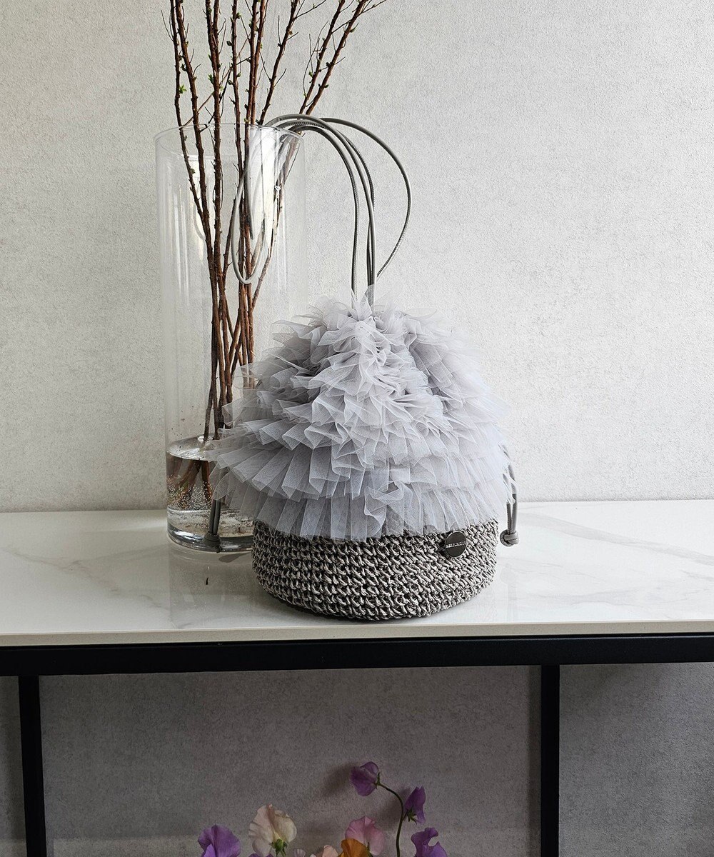 style code 【MERCURYDUO/マーキュリーデュオ】チュールフリル 雑材バケツ型ショルダーバッグ 