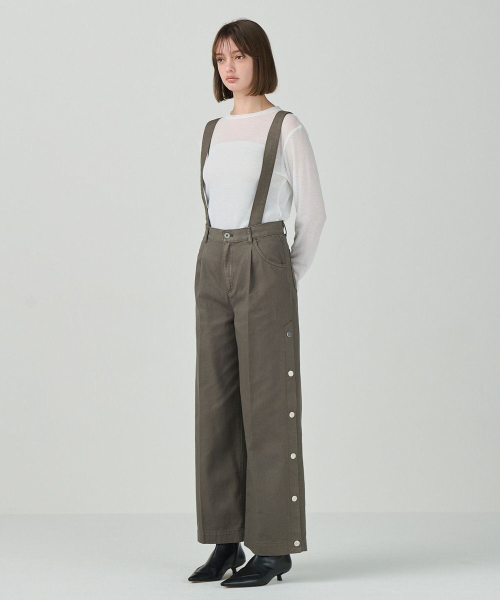 GRACE CONTINENTAL サスペンダーデニムパンツ 