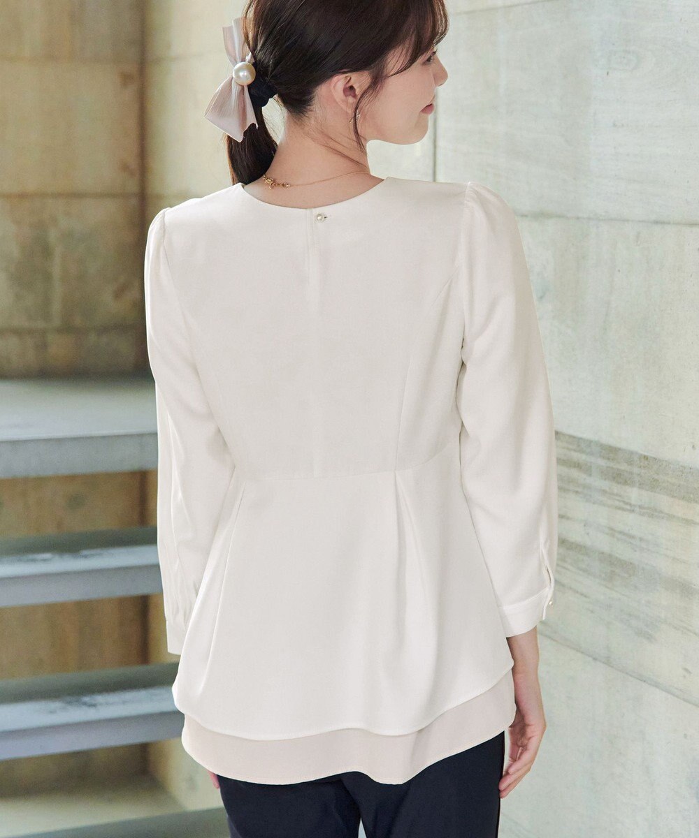 Tiaclasse L 【洗える】レイヤードヘムペプラムブラウス 