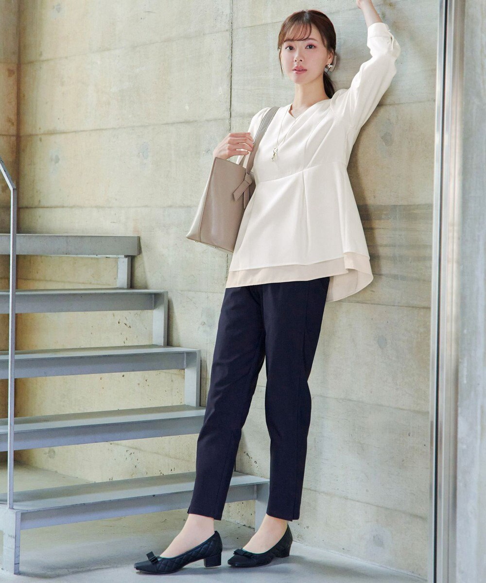 Tiaclasse L 【洗える】レイヤードヘムペプラムブラウス 