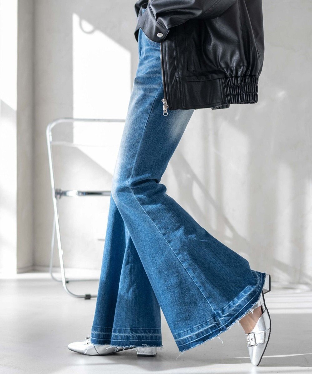 WEGO ローライズスーパーフレアデニムパンツ 