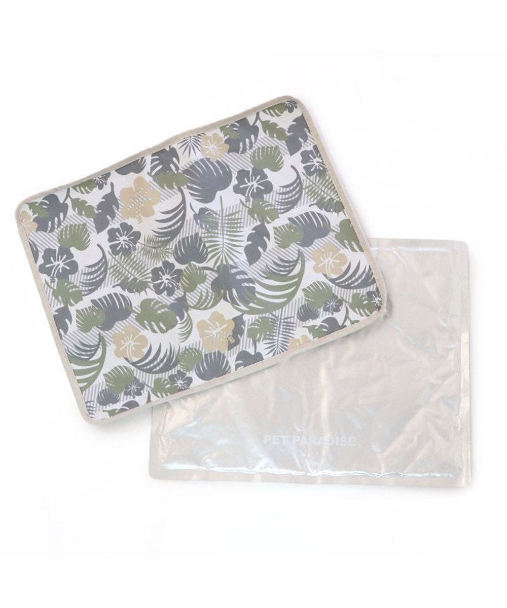 PET PARADISE 犬 春夏 クール 接触冷感 マット (44×35cm) ボタニカル柄 ジェルマット 