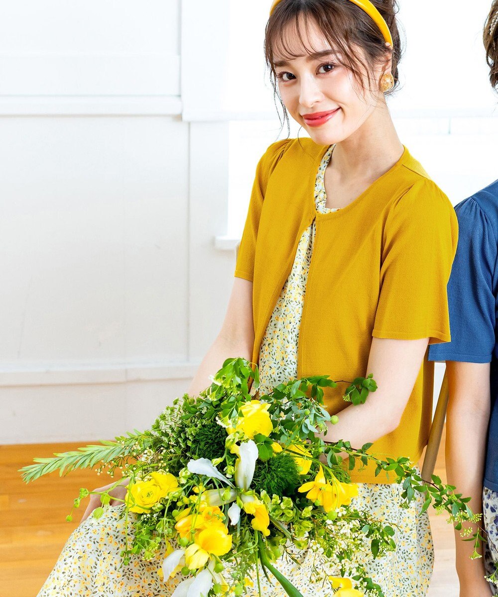 Tiaclasse 【洗える】大人華やかなノースリーブ花柄ワンピース 