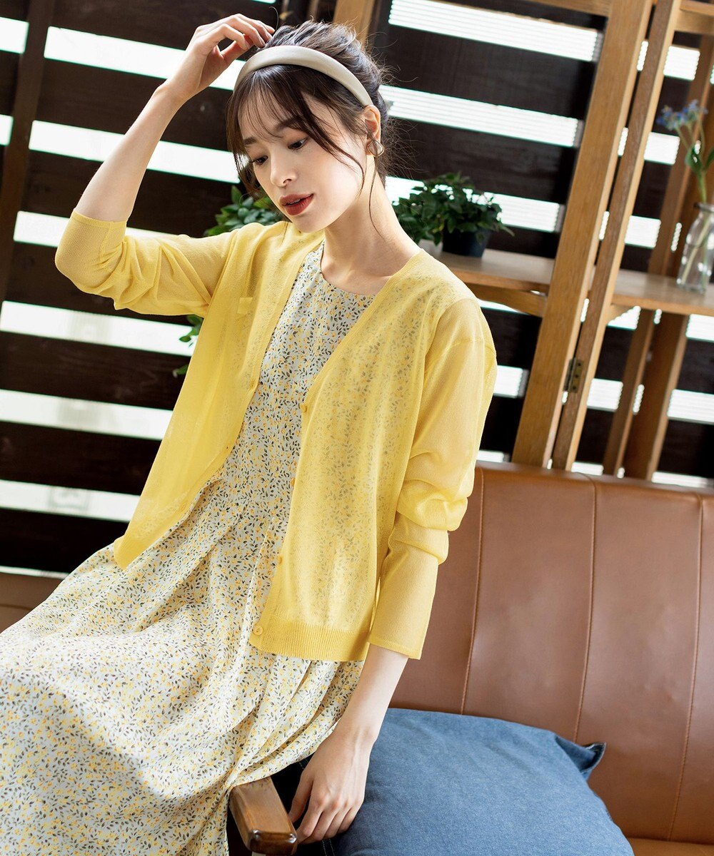 Tiaclasse 【洗える】大人華やかなノースリーブ花柄ワンピース 