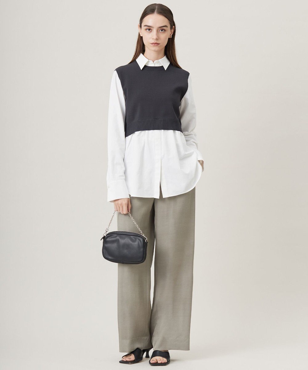 ICB L 【2WAY・洗える】シャツクロスコンビニットプルオーバー 