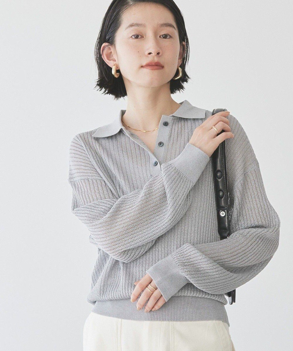 AMERICAN HOLIC メタルライクニットポロ 