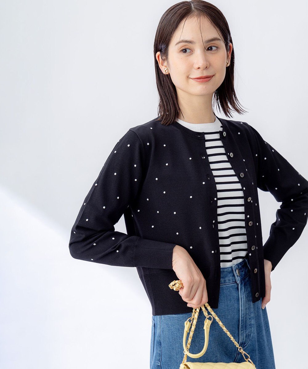 組曲 【WEB限定】ドットニット カーディガン 