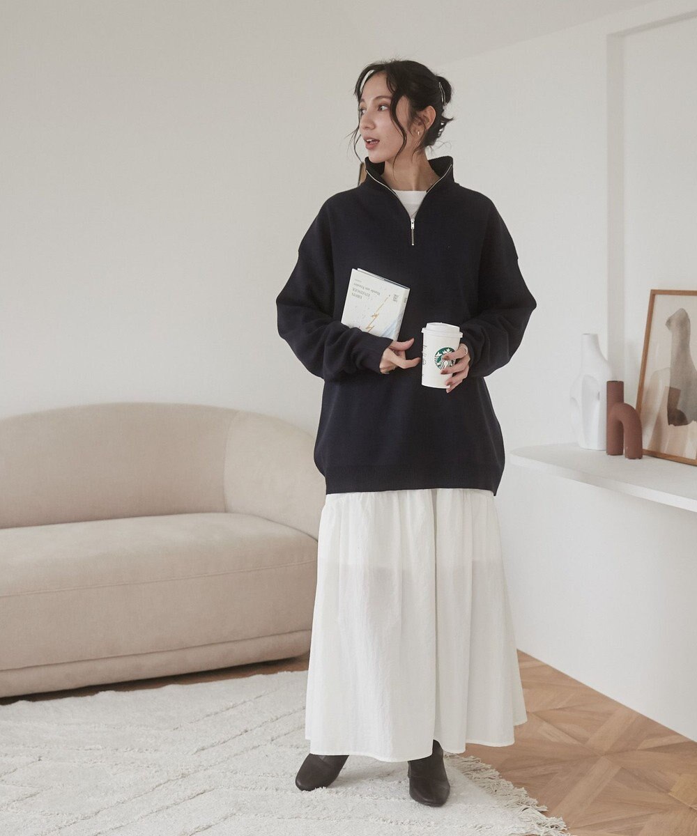 WEGO 【ユニセックス着用ITEM】ミラノリブハーフジッププルオーバー 