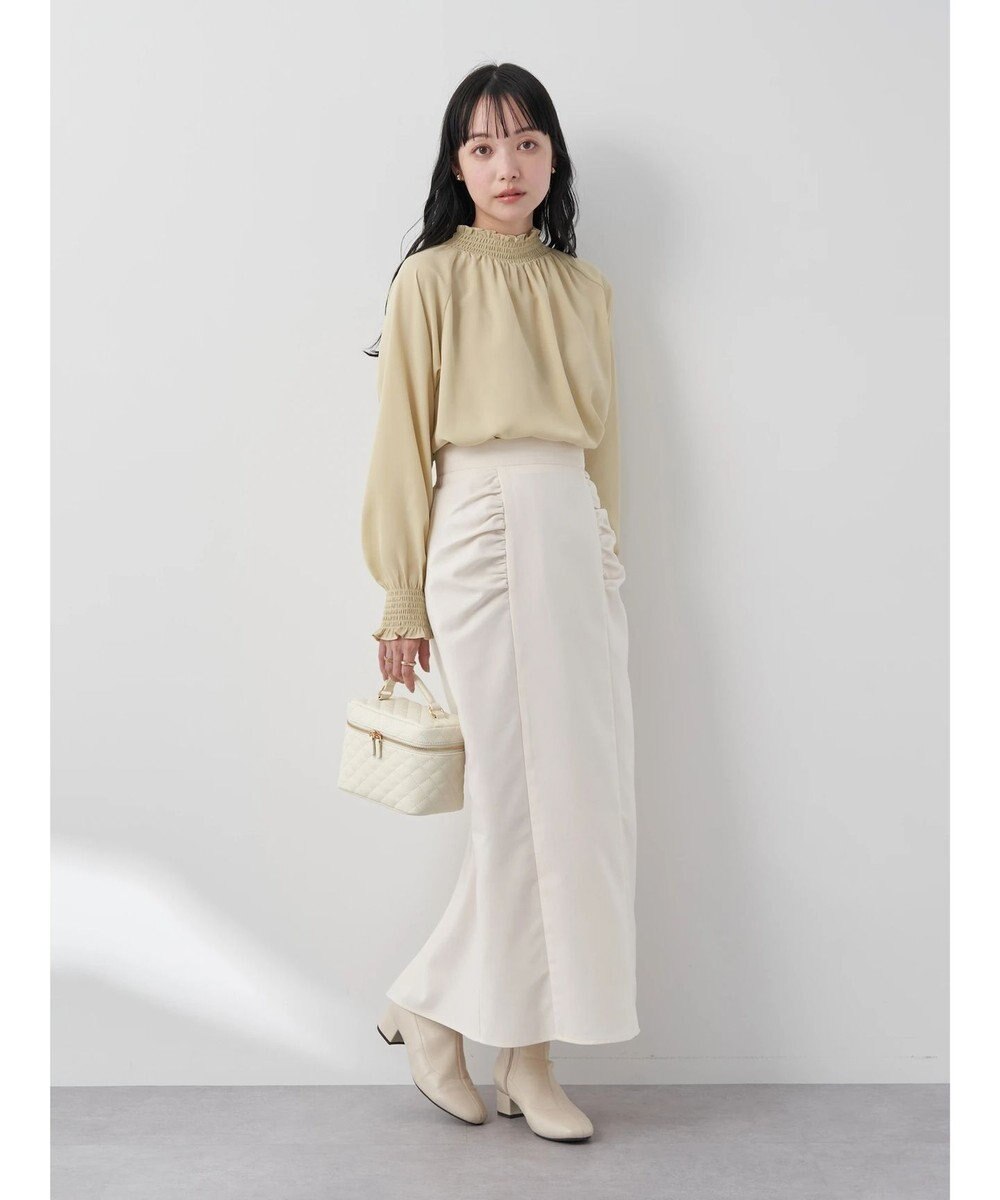 earth music&ecology シャーリングネックブラウス 