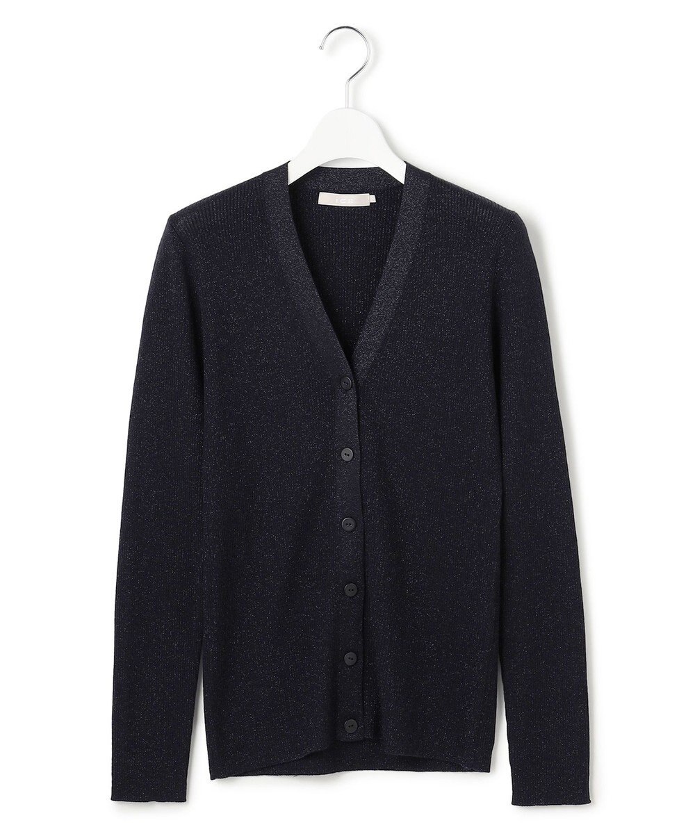 ICB L 【洗える】 エクストラファインメリノリブ Vネックカーディガン 