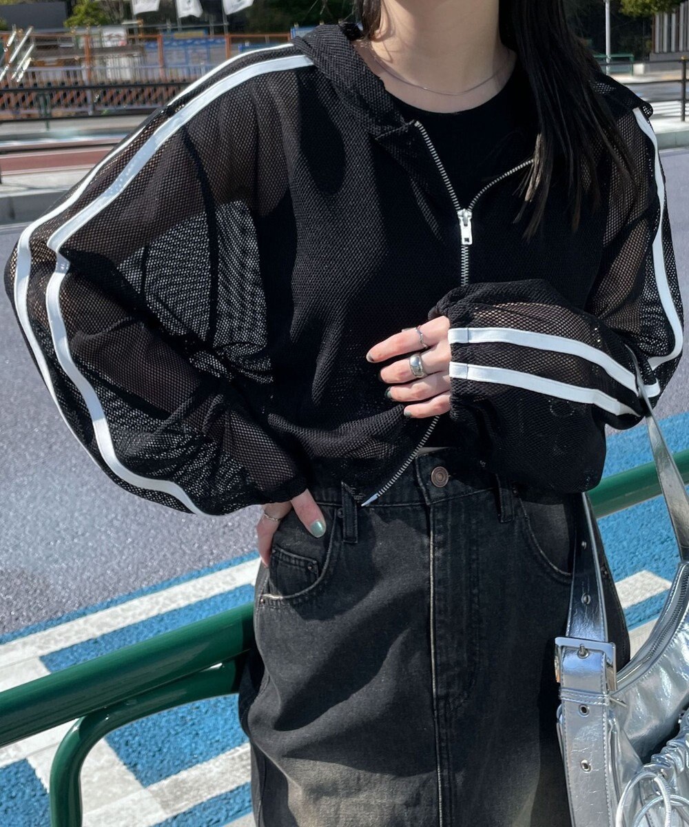 WEGO Wジップラインメッシュパーカー 