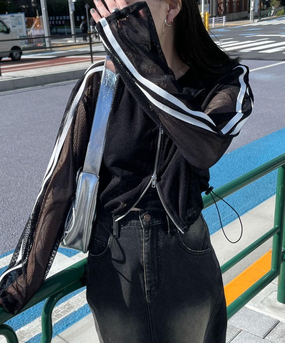 WEGO Wジップラインメッシュパーカー 