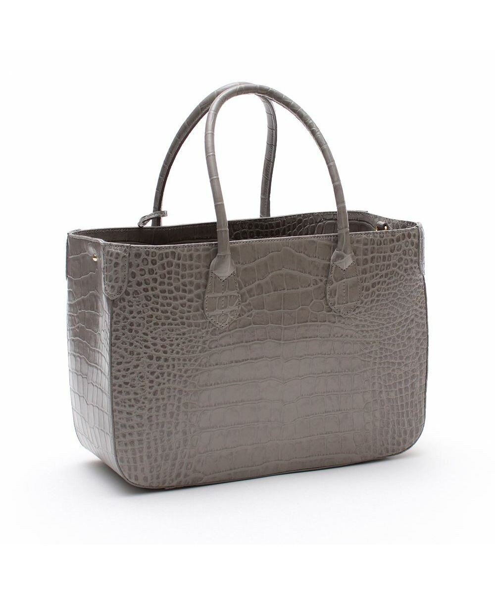 A.D.M.J. 【牛革】クロコダイル型押しトート32cm(Dカン付) 