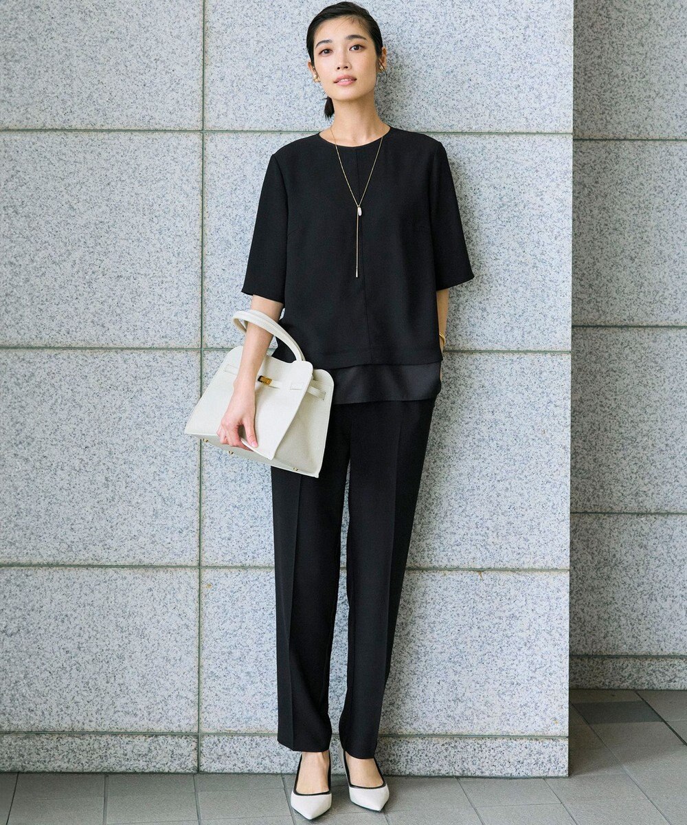 23区 【Oggi7月号掲載/吸水速乾/接触冷感/UVカット】ストレッチジョーゼット テーパード パンツ 