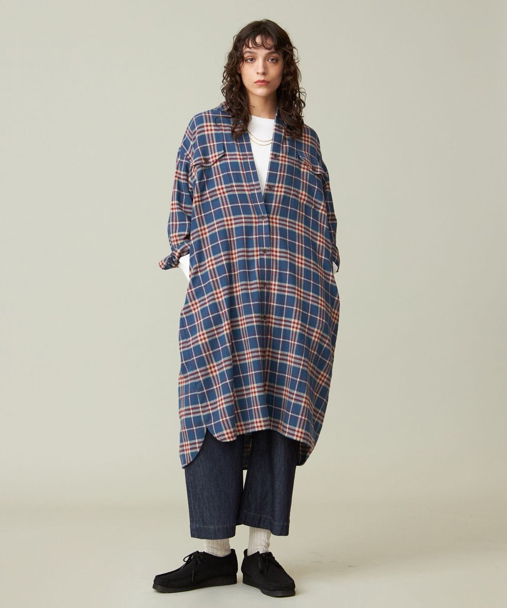 J.PRESS YORK STREET 【WOMEN】フランネル チェックシャツワンピース 