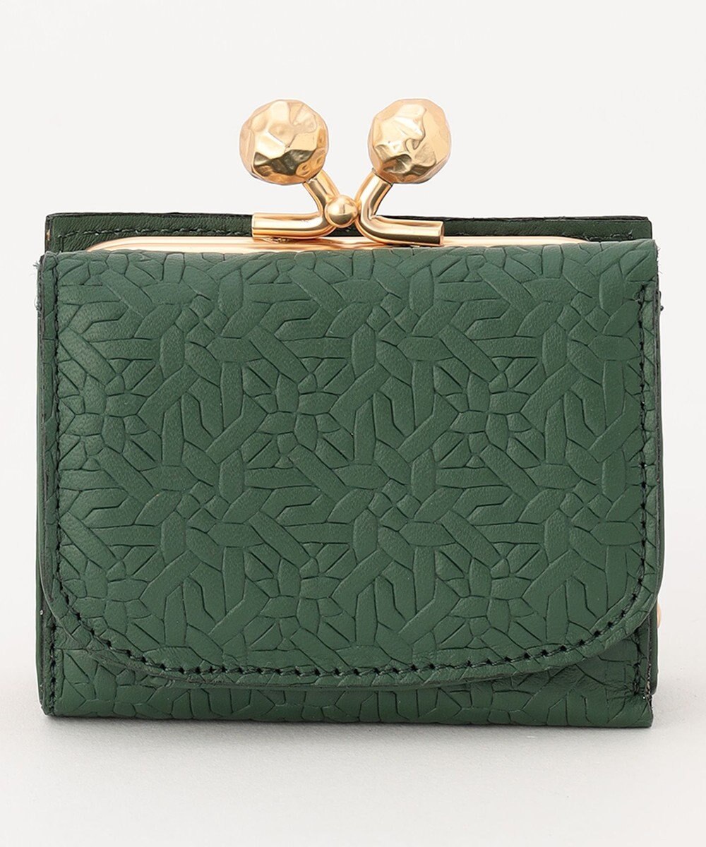 UNBILLION perche 抗菌レザー型押し外がまミニウォレット 