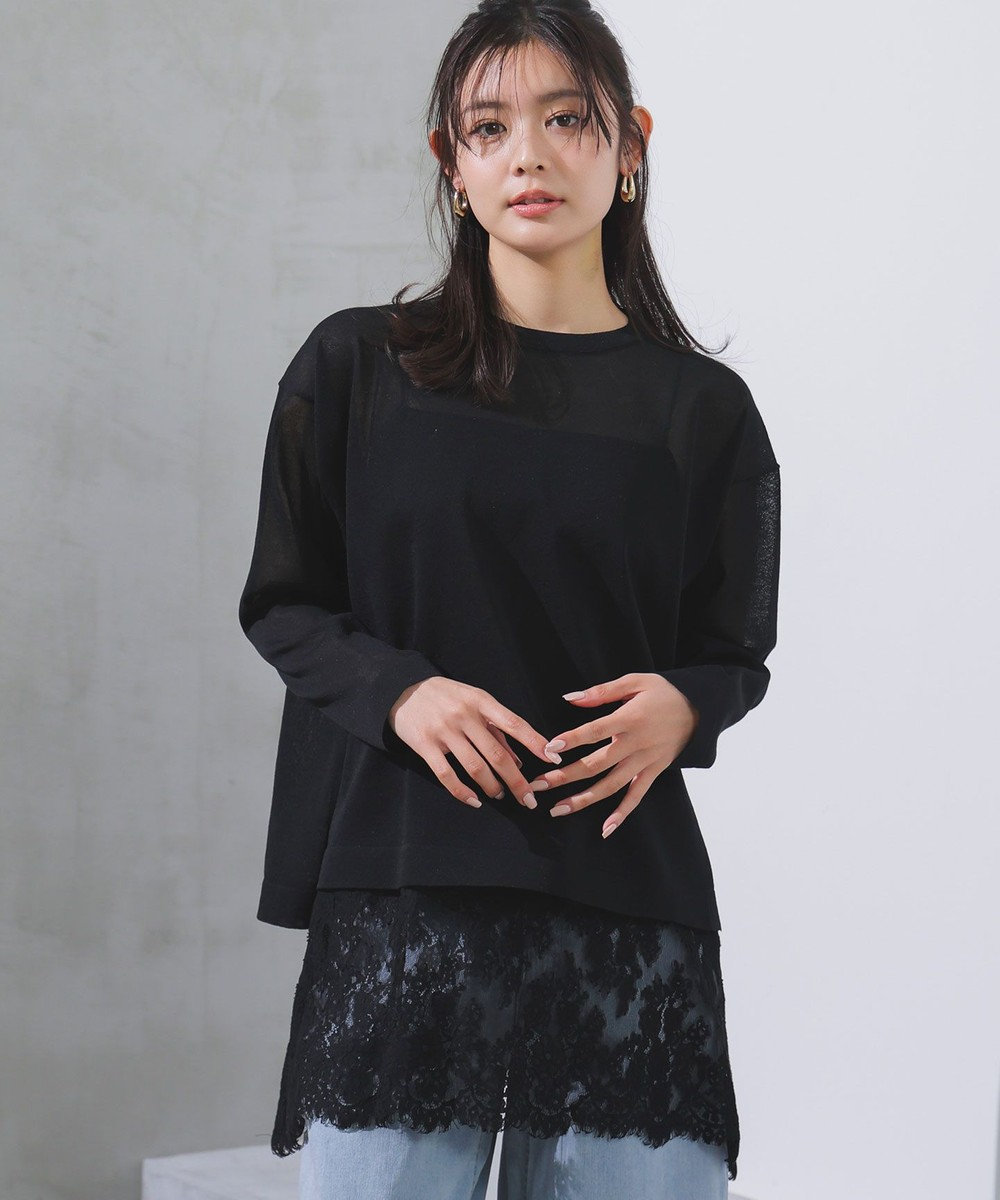 UNFILO シアーフォルムニット クルーネック 